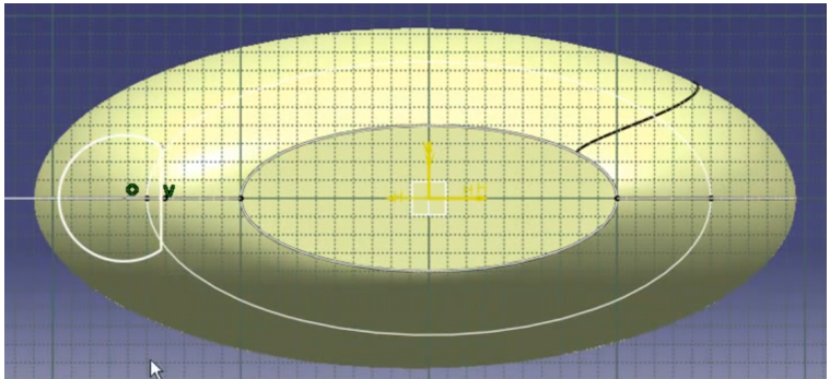 Surfacing Showdown: Autodesk Vs Dassault Systemes CATIA Dassault Systemes CATIA spout being sketched