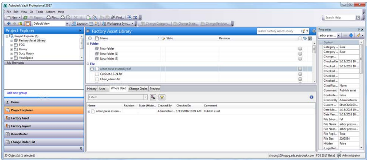 What's New in Autodesk Factory Design Suite 2017 Project explorer